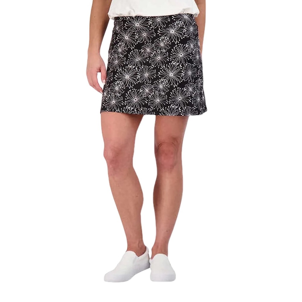 Tranquility Golf Tennis Skort Woman's Large Black Floral Active Skirt